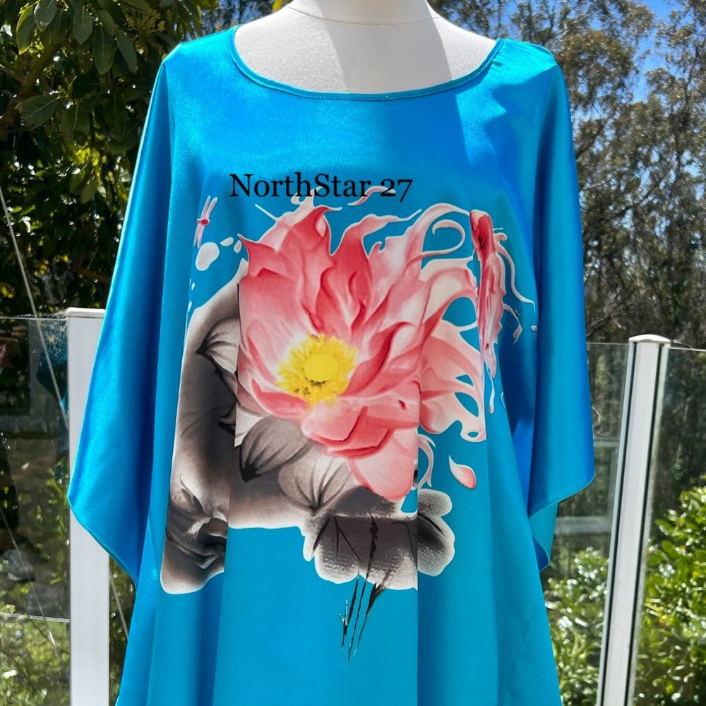 Women Plus Size Bat Wings Kaftan Lounge Dress
